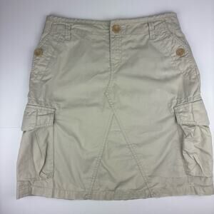 Vintage Banana Republic Y2K Khaki Cargo Skirt Womens Size 2 Safari 2006 Utility
